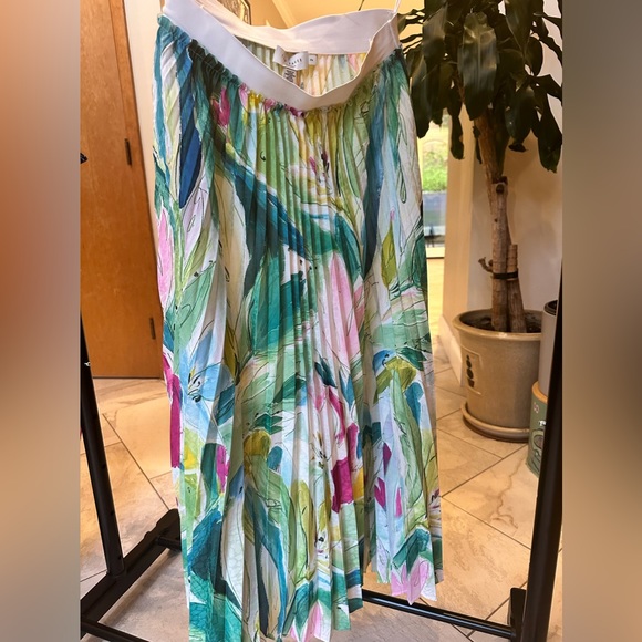 NWT Ted Baker Painted Floral Pleated Midi Skirt - Picture 5 of 5